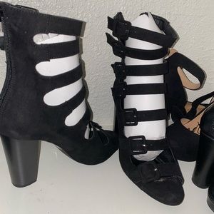 Black Peep toe heels